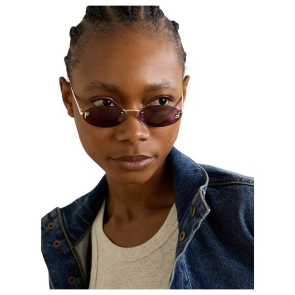 Fendi FIRST CRYSTAL Women Sunglasses Gold Violet Oval FE4075US 30Y AUTHENTIC - Picture 11 of 11